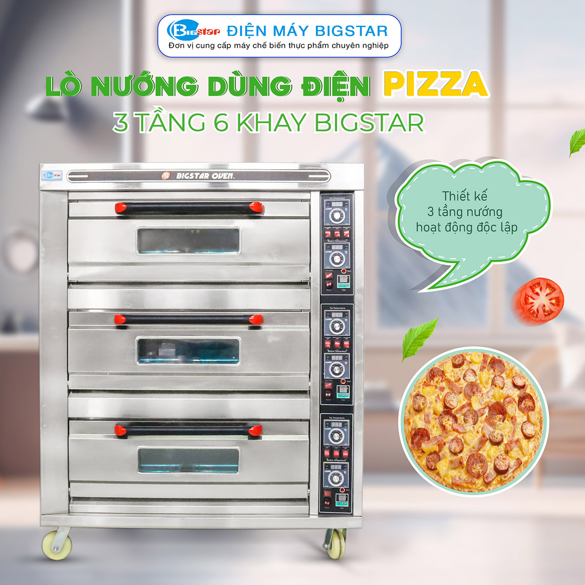 lo nuong dung dien pizza 3 tang 6 khay bigstar t