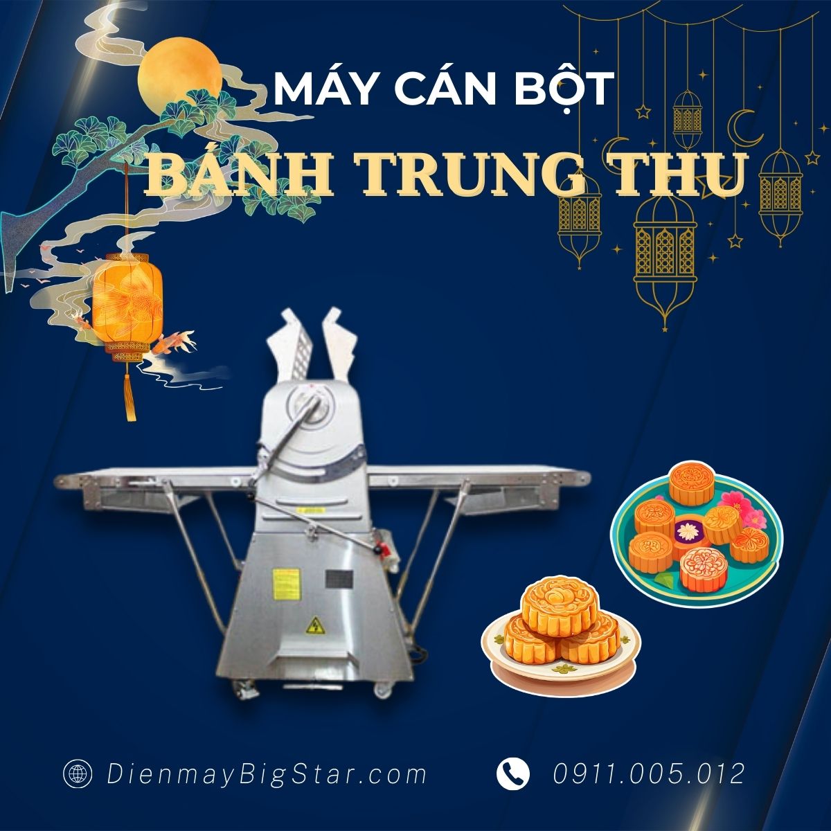 máy cán bột bánh trung thu