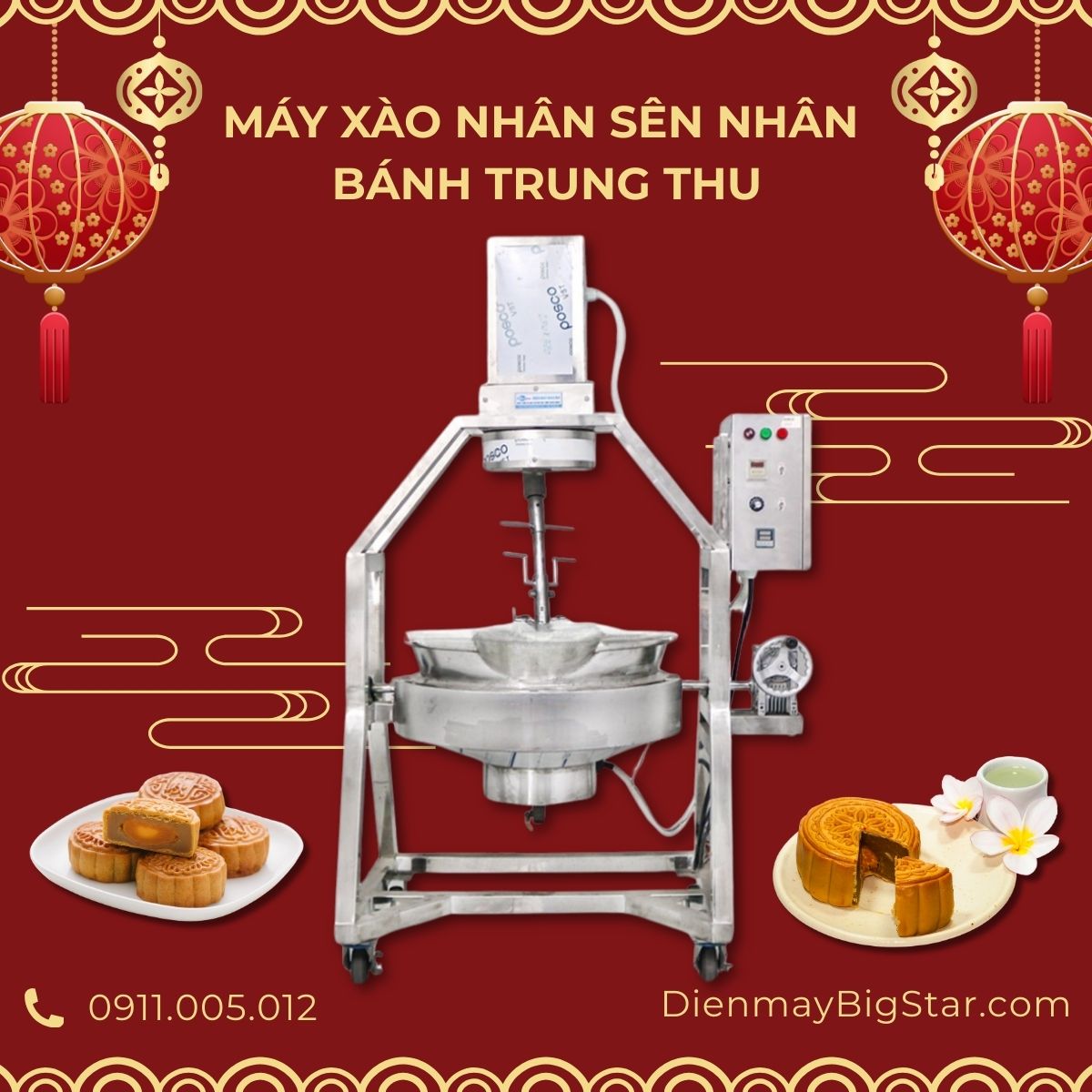Máy xào nhân sên nhân bánh trung thu