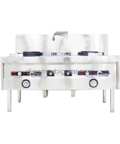 Bếp Á 2 họng đất có quạt thổi 1m5