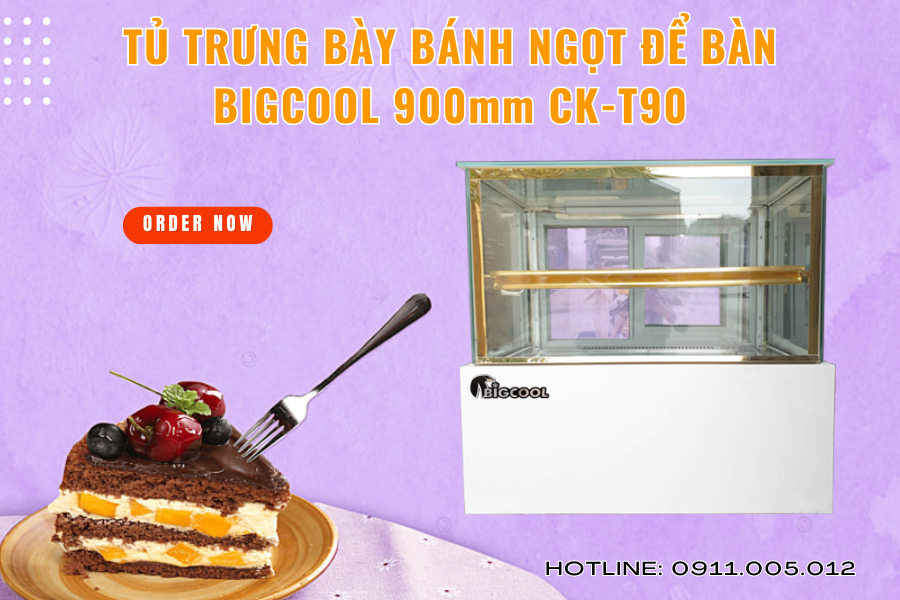 Tủ trưng bày bánh ngọt để bàn BigCool 900mm CK-T90