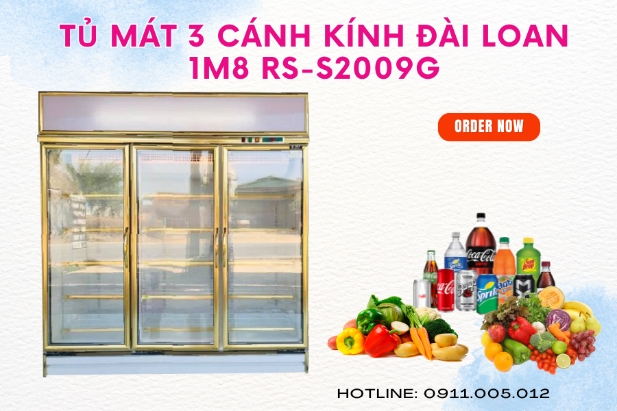 Tủ mát 3 cánh kính Đài Loan 1m8 RS-S2009G