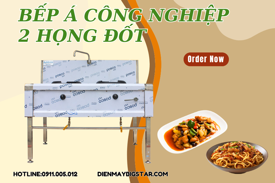 Bếp Á công nghiệp 2 họng đốt