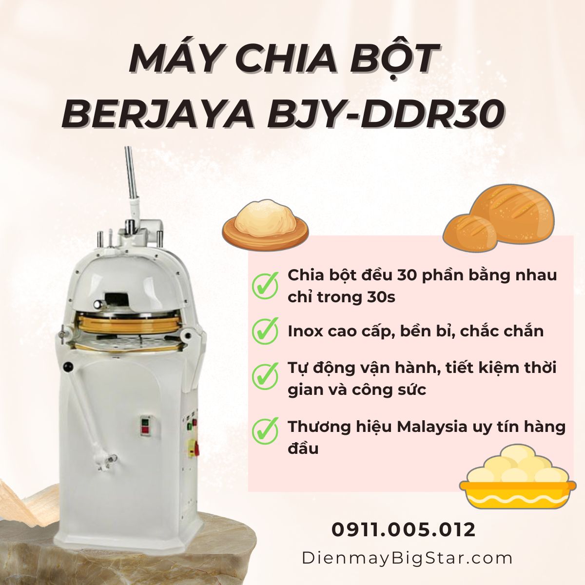 Máy chia bột Berjaya BJY-DDR30