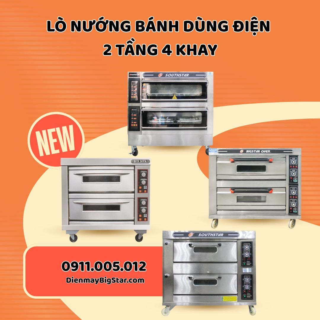 lò nướng bánh dùng điện 2 tầng 4 khay
