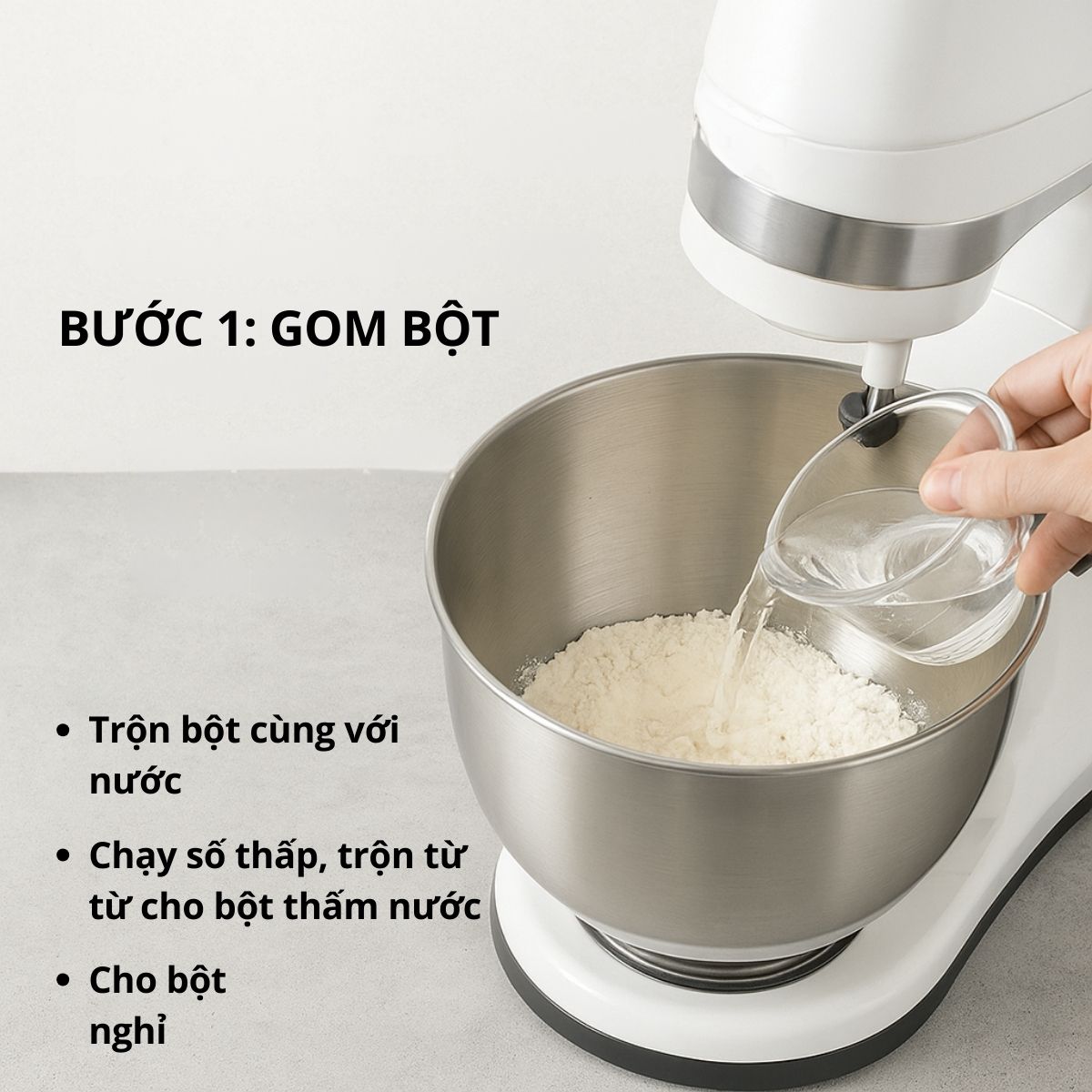 lưu ý khi trộn bột mì bằng máy trộn bột