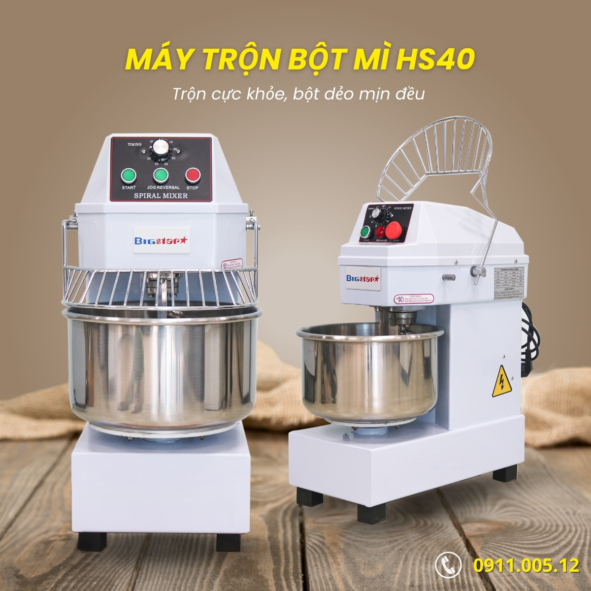 máy trộn bột mì HS40