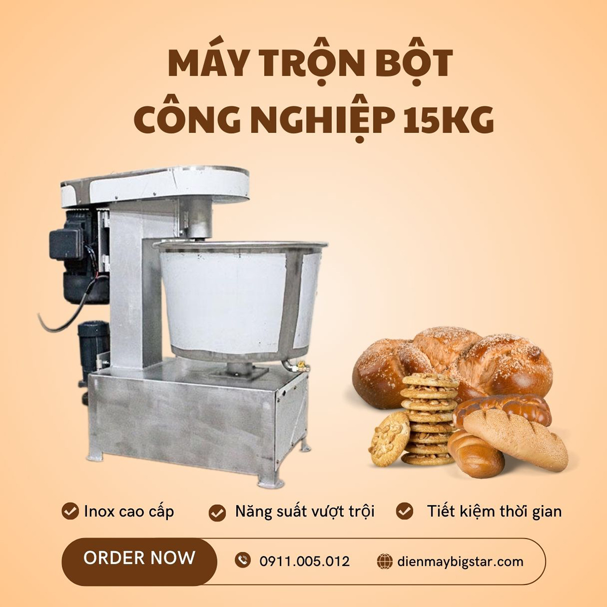 Máy trộn bột nào phù hợp mùa Trung Thu 2026 cho doanh nghiệp 14 may tron bot cong nghiep 15kg banner
